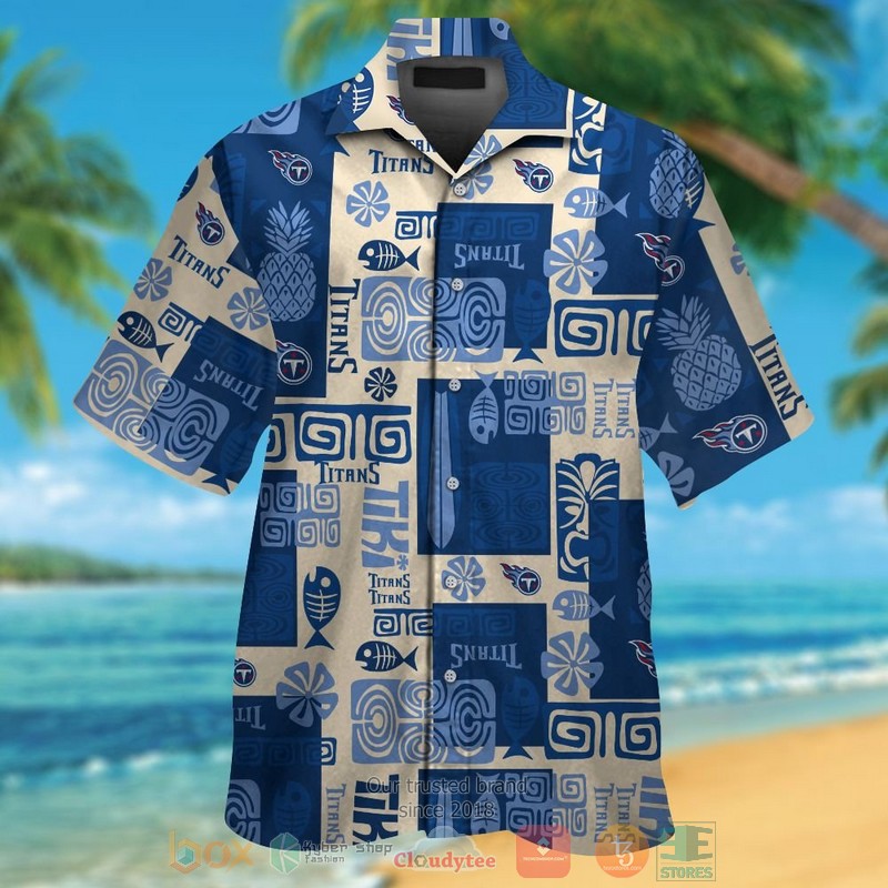 Tennessee Titans fish bone hawaii shirt shorts