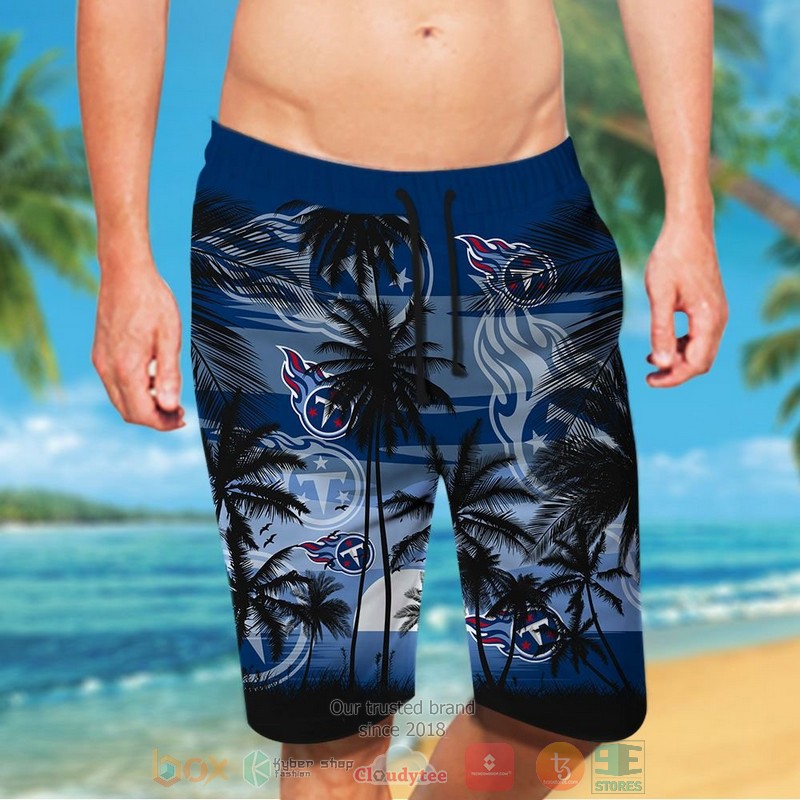 Tennessee Titans palm tree blue black hawaii shirt shorts 1 2 3 4