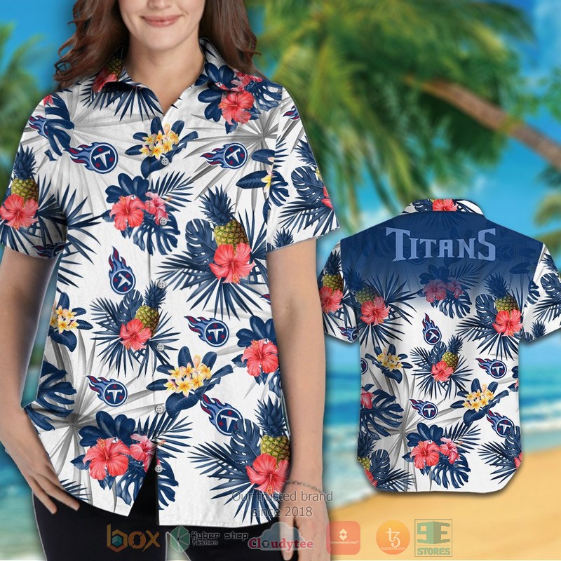 HOT Tennessee Titans pineapple Hibiscus hawaiian shirt and shorts 3 Tennessee Titans pineapple Hibiscus hawaiian shirt and shorts 1 2