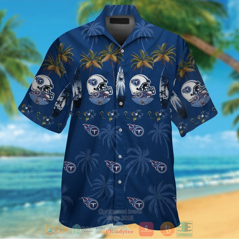 HOT Tennessee Titans surfboard palm tree hawaiian shirt and shorts 1 Tennessee Titans surfboard palm tree hawaiian shirt and shorts