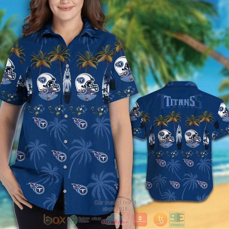HOT Tennessee Titans surfboard palm tree hawaiian shirt and shorts 3 Tennessee Titans surfboard palm tree hawaiian shirt and shorts 1 2