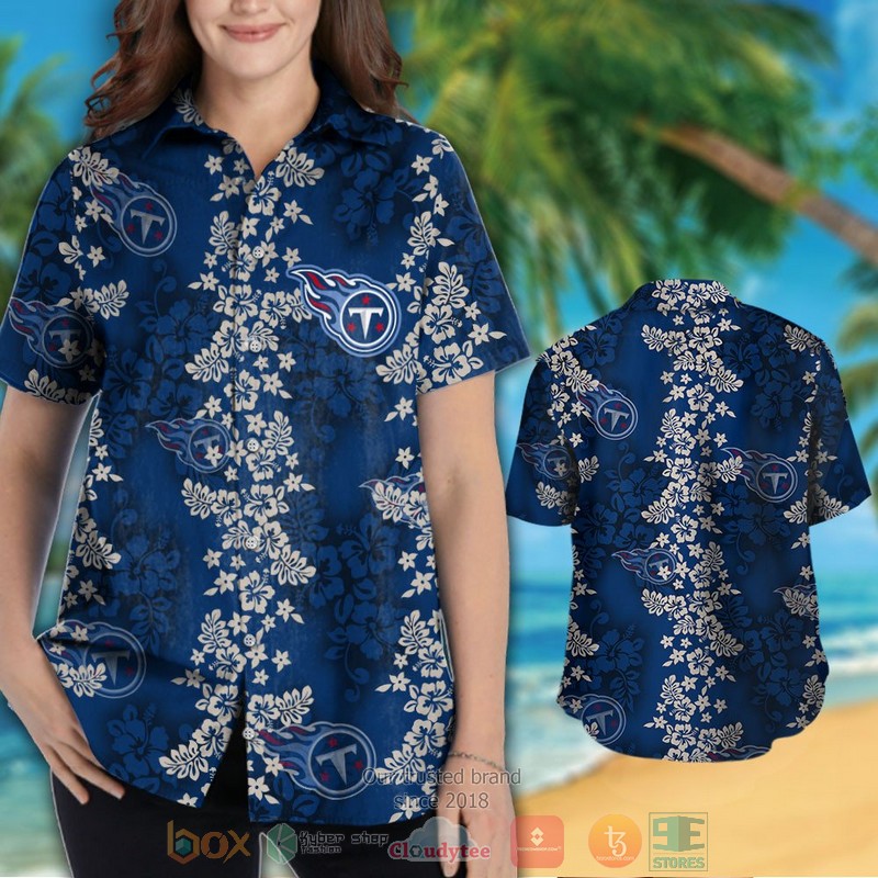 HOT Tennessee Titans tropical plants navy hawaii shirt, shorts 3 Tennessee Titans tropical plants navy hawaii shirt shorts 1 2