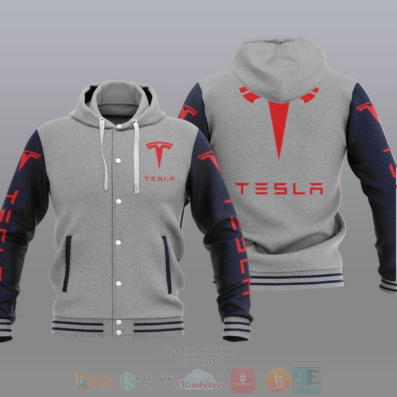 Tesla Car Baseball Jacket Hoodie 1