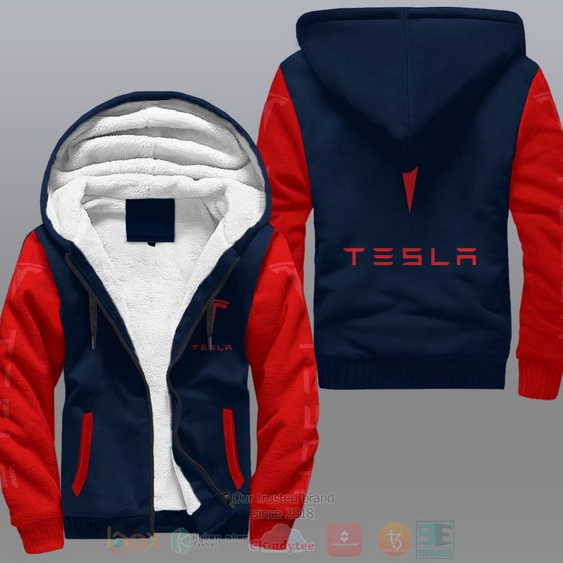 NEW Tesla Car Fleece Jacket 4 Tesla Car Fleece Hoodie 1 2 3
