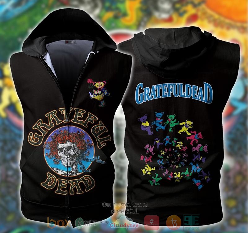 The Grateful Dead Rock Band Sleeveless zip vest leather jacket
