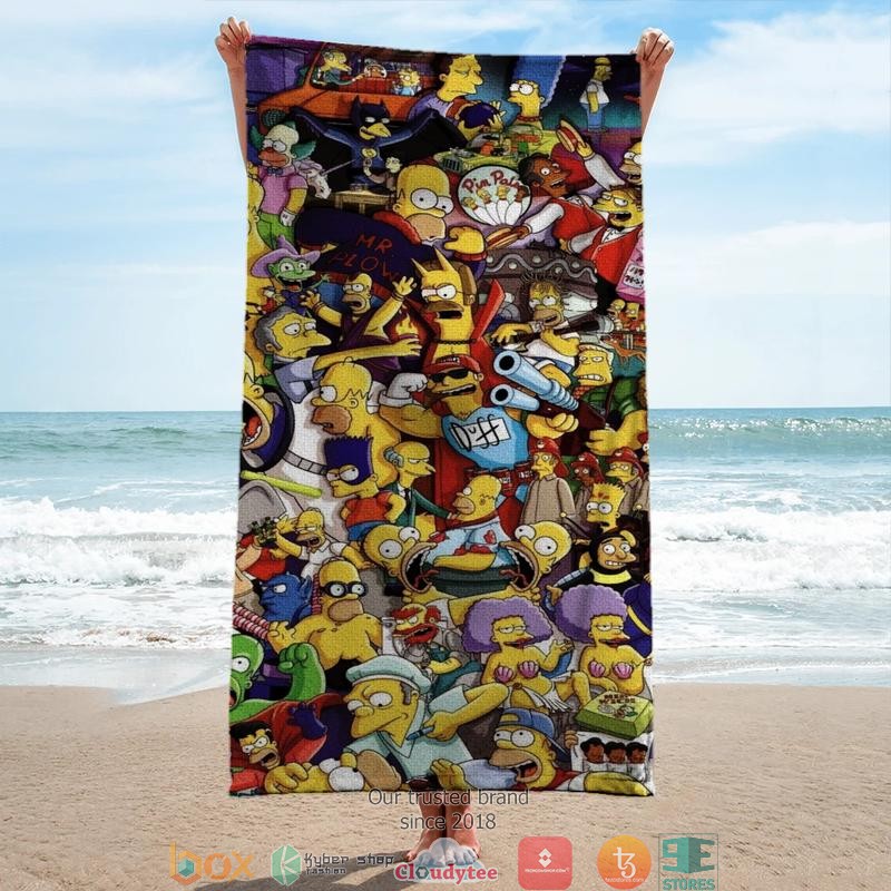 The Simpson Characters Beach Towel