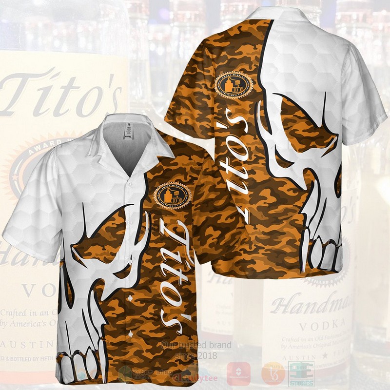 Titos Vodka Skull Hawaiian Shirt