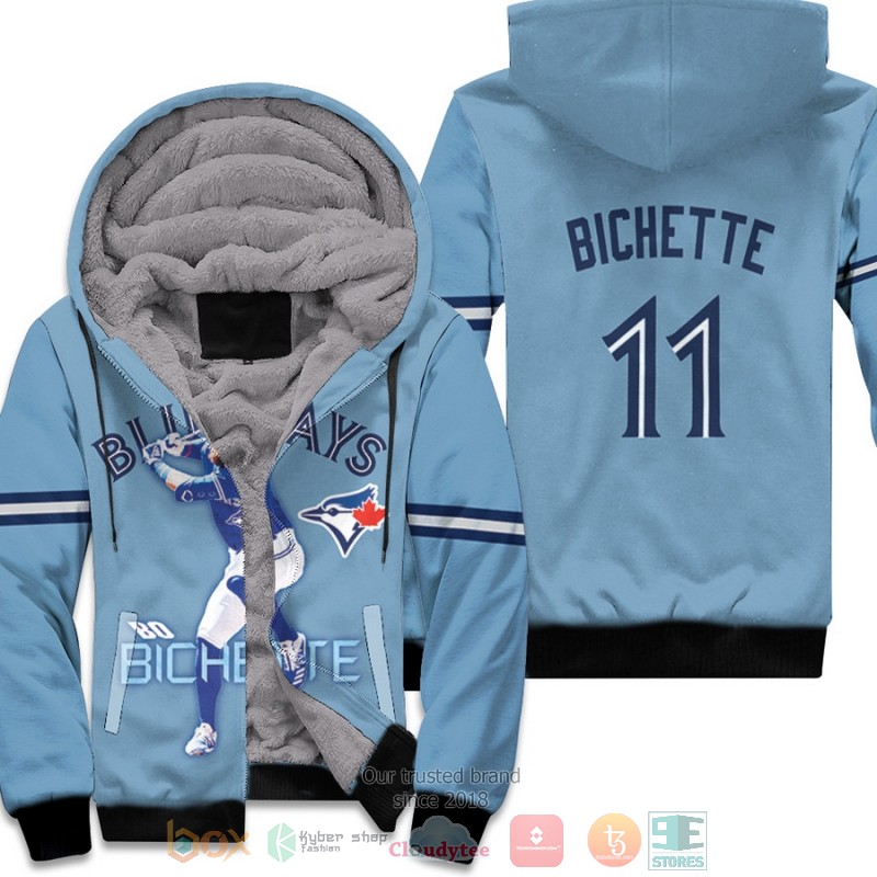 BEST Toronto Blue Jays Bo Bichette 11 MLB Powder Blue 3D fleece hoodie 1 Toronto Blue Jays Bo Bichette 11 MLB Powder Blue fleece hoodie