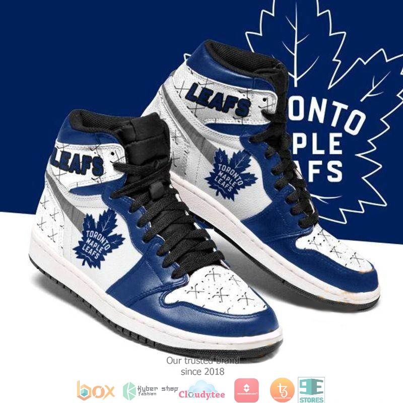 Toronto Maple Leafs Ice Hockey High Air Jordan Sneaker Shoes 3 Toronto Maple Leafs Ice Hockey High Air Jordan Sneaker Shoes 1 2