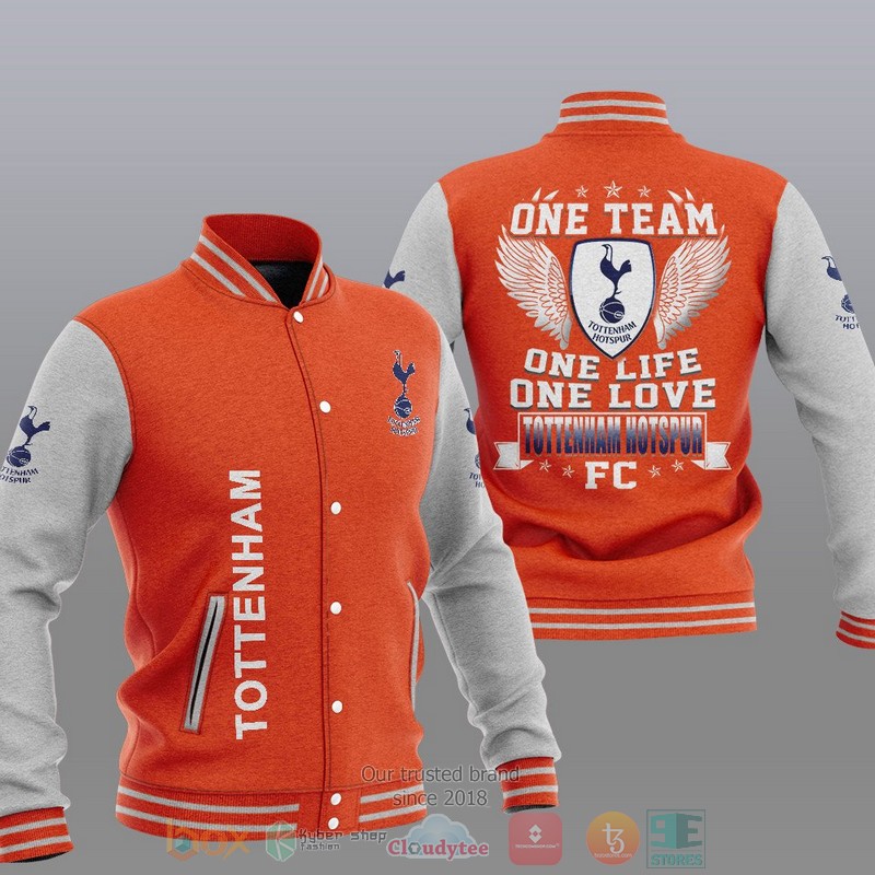 Tottenham One Team One Life One Love Baseball Jacket 1 2 3 4 5