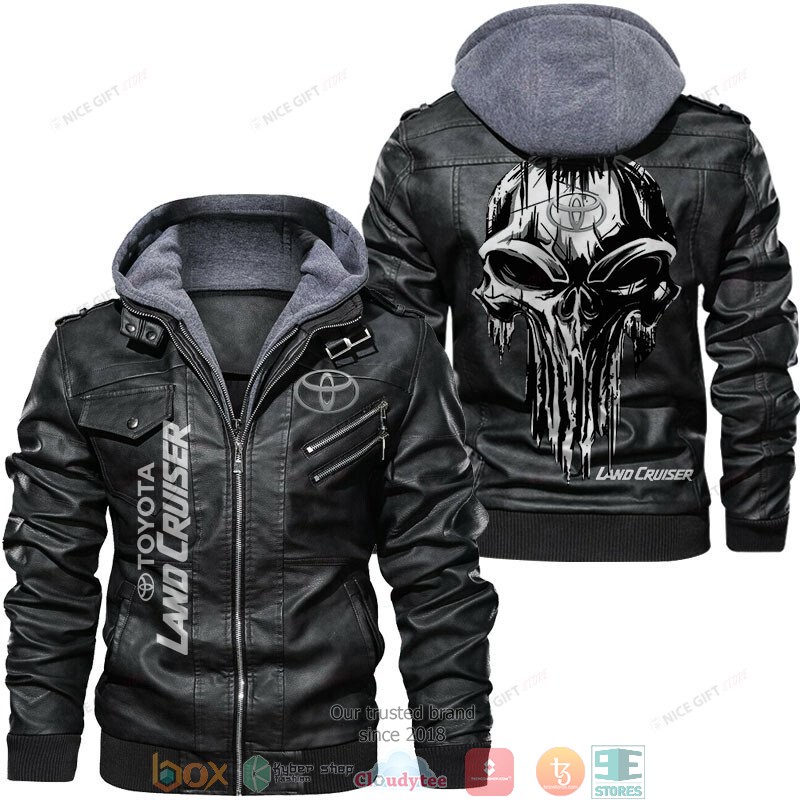 Toyota Land Cruiser Punisher skull Leather Jacket