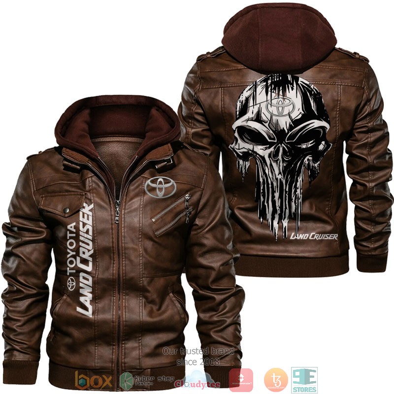 Toyota Land Cruiser Punisher skull Leather Jacket 2 Toyota Land Cruiser Punisher skull Leather Jacket 1