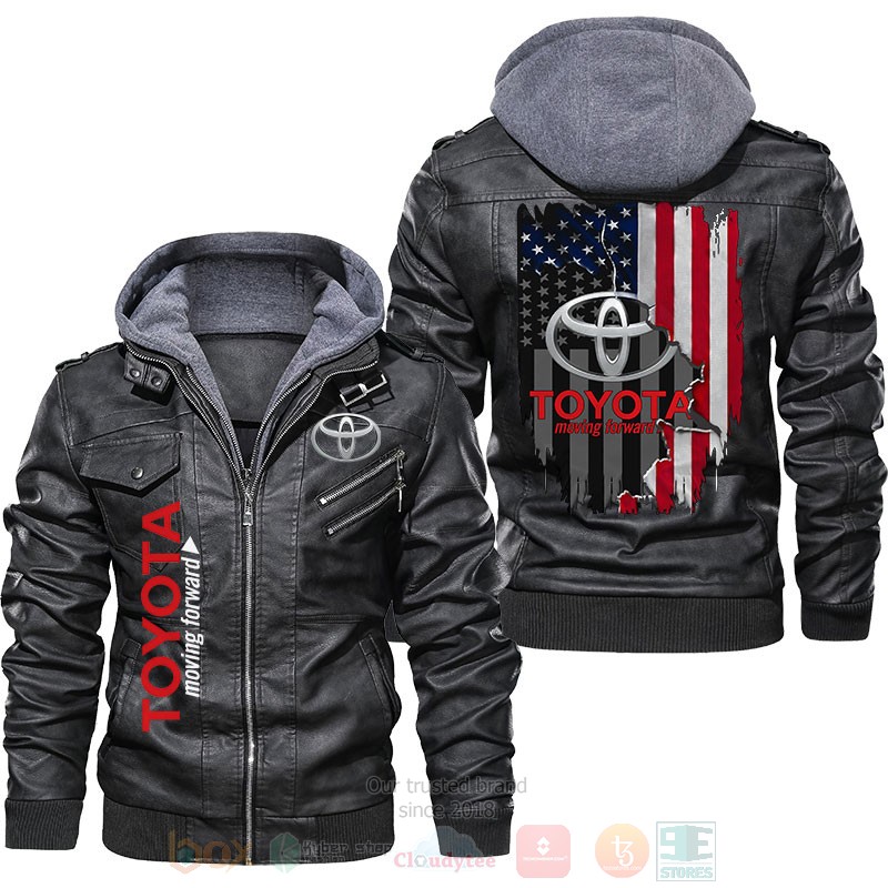 Toyota Moving Forward American Flag Leather Jacket