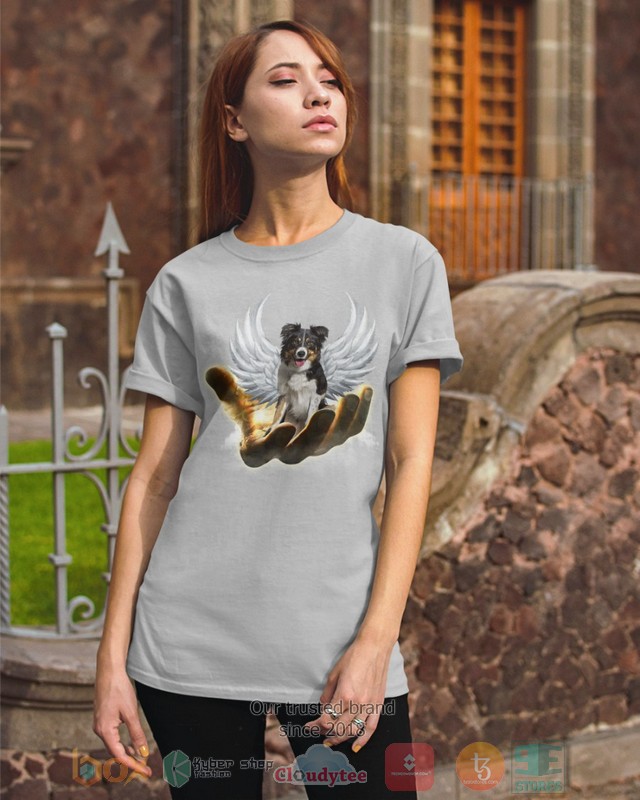 HOT Tricolor Border Collie Golden Hand Heaven Wings 2D shirt, hoodie 3 Tricolor Border Collie Golden Hand Heaven Wings 2D shirt hoodie 1 2