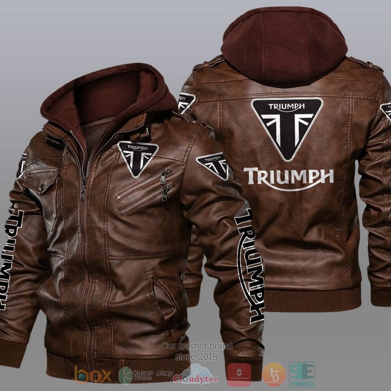 NEW Triumph Car Motor Leather Jacket 2 Triumph Car Motor Leather Jacket 1