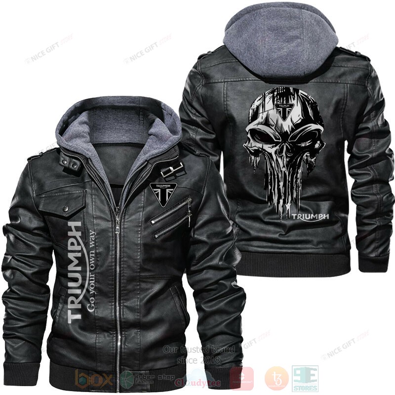 Triumph Go Your Own Way Punisher Skull Leather Jacket