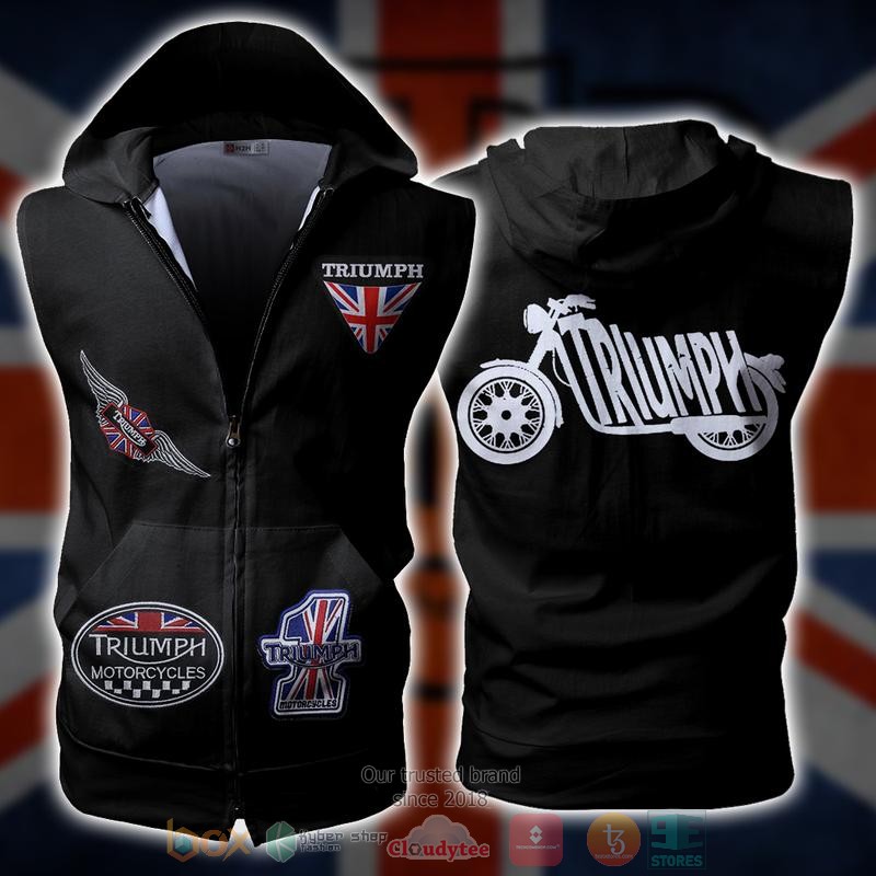 Triumph Sleeveless zip vest leather jacket