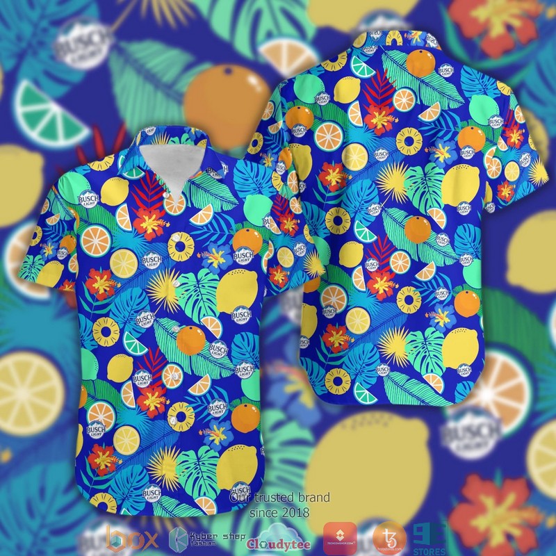 Tropical Fruits Blue Hawaiian shirt