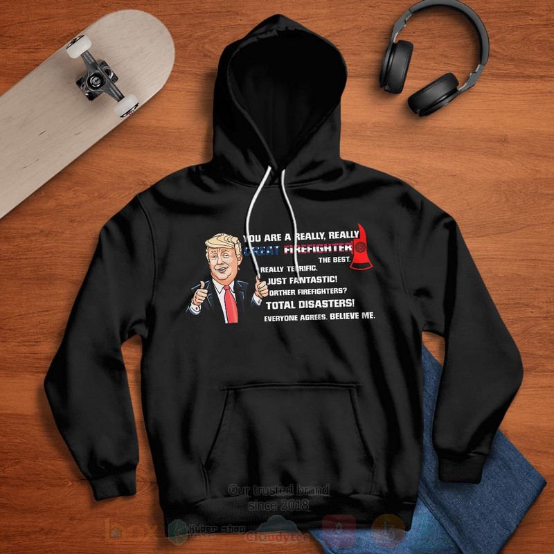 BEST Trump Firefighter Unisex Unisex Hoodie, T-Shirt 8 Trump Firefighter Hoodie Shirt 1 2 3 4 5 6 7