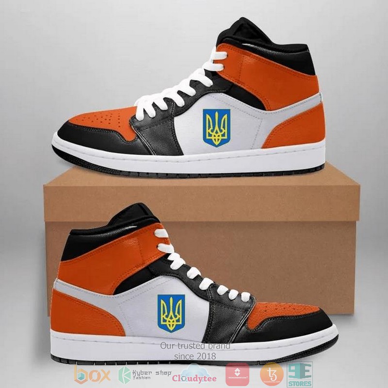 Ukrain Ulraine Support Merchandise Orange Air Jordan high top shoes