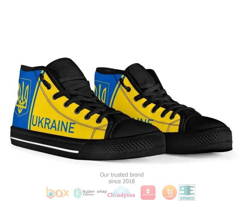 Ukraine Support Ukrain Flag Canvas High Top Shoes 1 Ukraine Support Ukrain Flag Canvas High Top Shoes