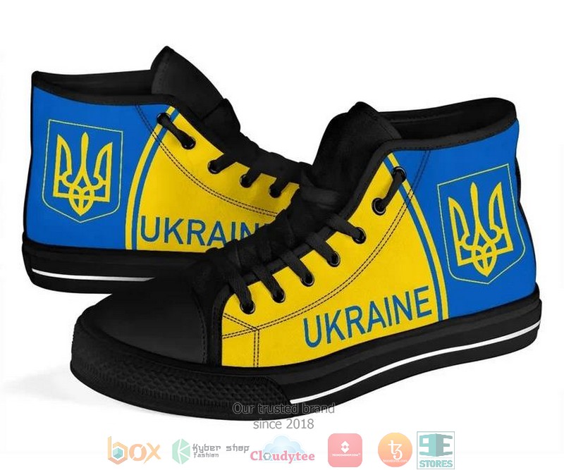 Ukraine Support Ukrain Flag Canvas High Top Shoes 3 Ukraine Support Ukrain Flag Canvas High Top Shoes 1 2