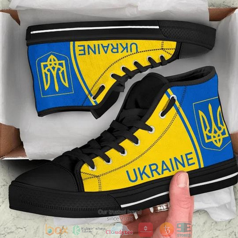 Ukraine Support Ukrain Flag Canvas High Top Shoes 4 Ukraine Support Ukrain Flag Canvas High Top Shoes 1 2 3