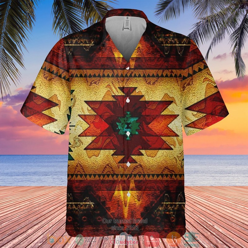 United Tribes Brown Design Native American Hawaiian Shirt