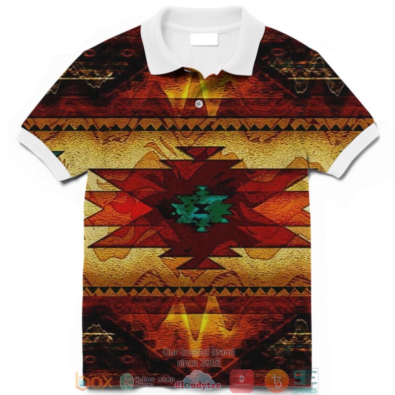 United Tribes Brown Design Native American Polo Shirt