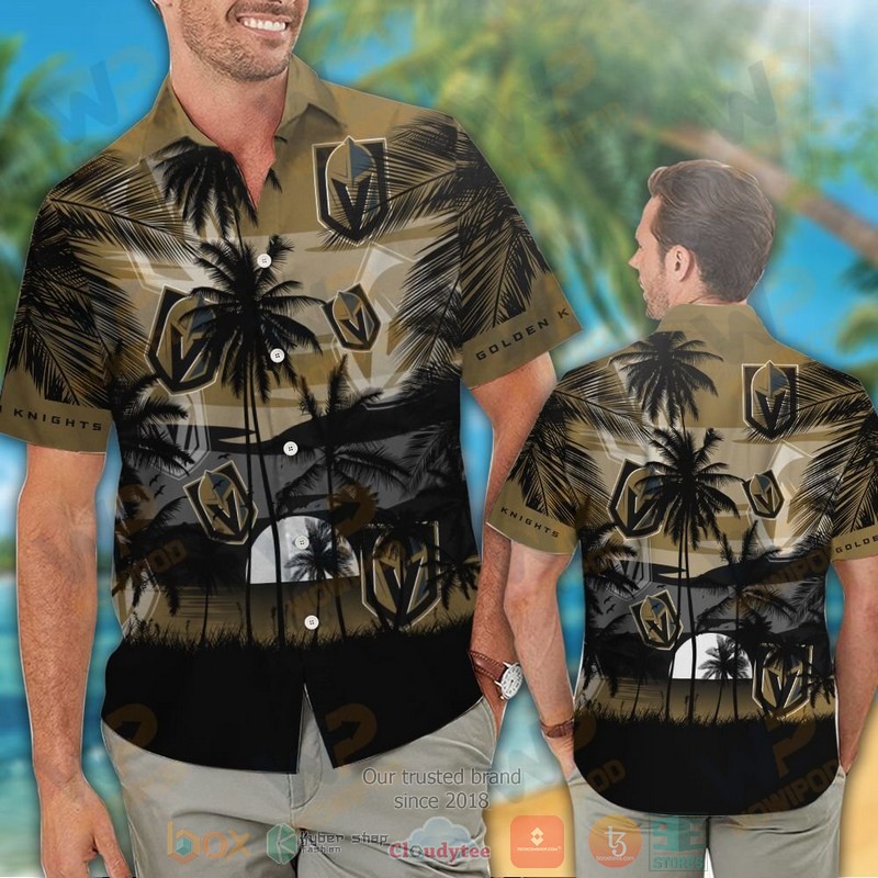 HOT Vegas Golden Knights Hawaiian Shirt and shorts 2 Vegas Golden Knights Hawaiian Shirt and shorts 1