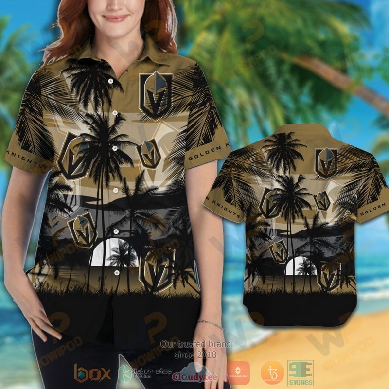 HOT Vegas Golden Knights Hawaiian Shirt and shorts 3 Vegas Golden Knights Hawaiian Shirt and shorts 1 2