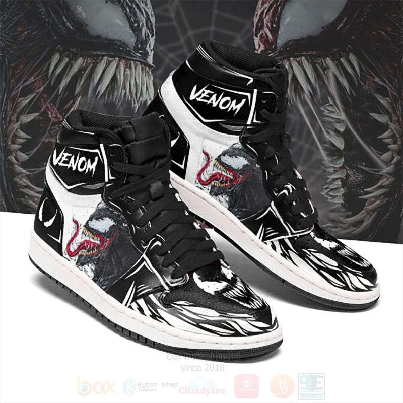 Venom Symbiote Air Jordan High Top Shoes
