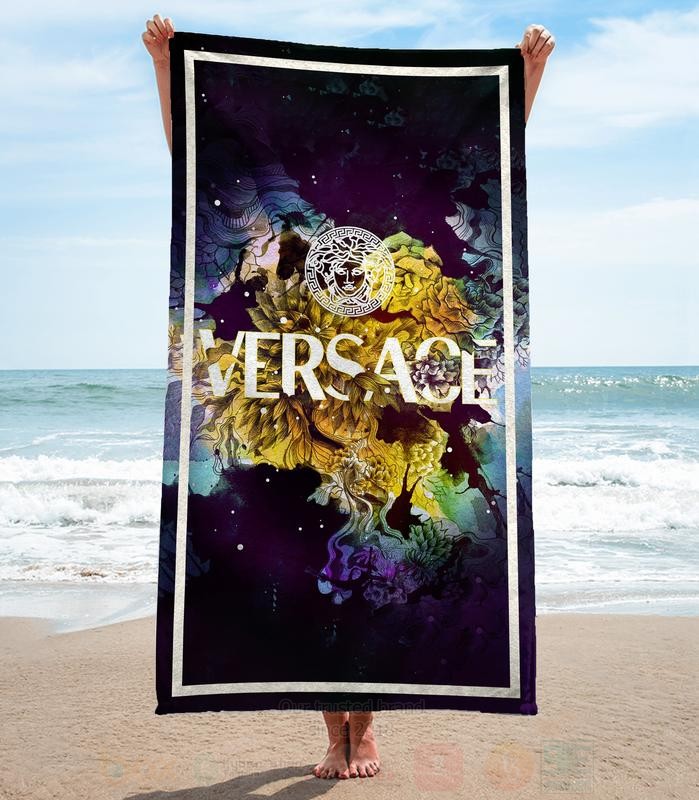 Versace Flower Multi Color Microfiber Beach Towel