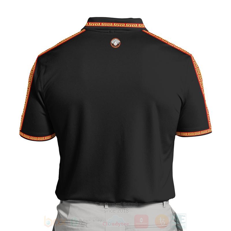 BEST Versace Gianni Black All Over Print 3D Polo Shirt 2 Versace Gianni Black Polo Shirt 1