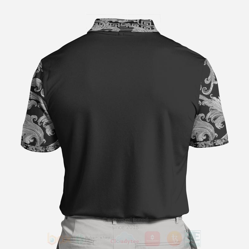 BEST Versace Greca Pattern Black All Over Print 3D Polo Shirt 2 Versace Greca Pattern Black Polo Shirt 1