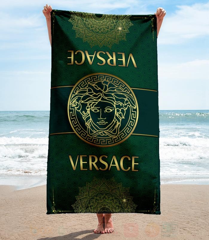 Versace Green Microfiber Beach Towel 1