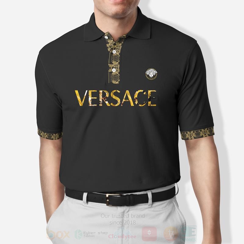 Versace Medusa Black Polo Shirt