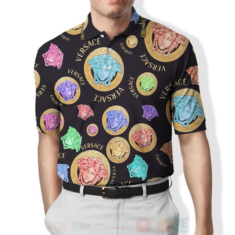 Versace Medusa Multi Color Polo Shirt