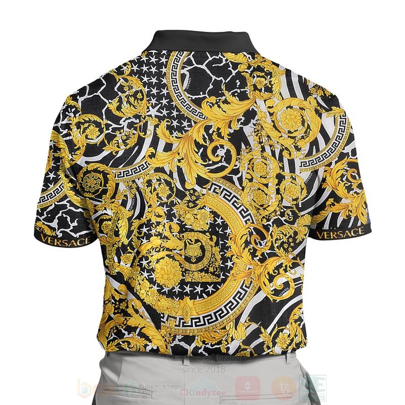 BEST Versace Medusa Pattern Yellow All Over Print 3D Polo Shirt 5 Versace Medusa Pattern Yellow Polo Shirt 1 2 3 4