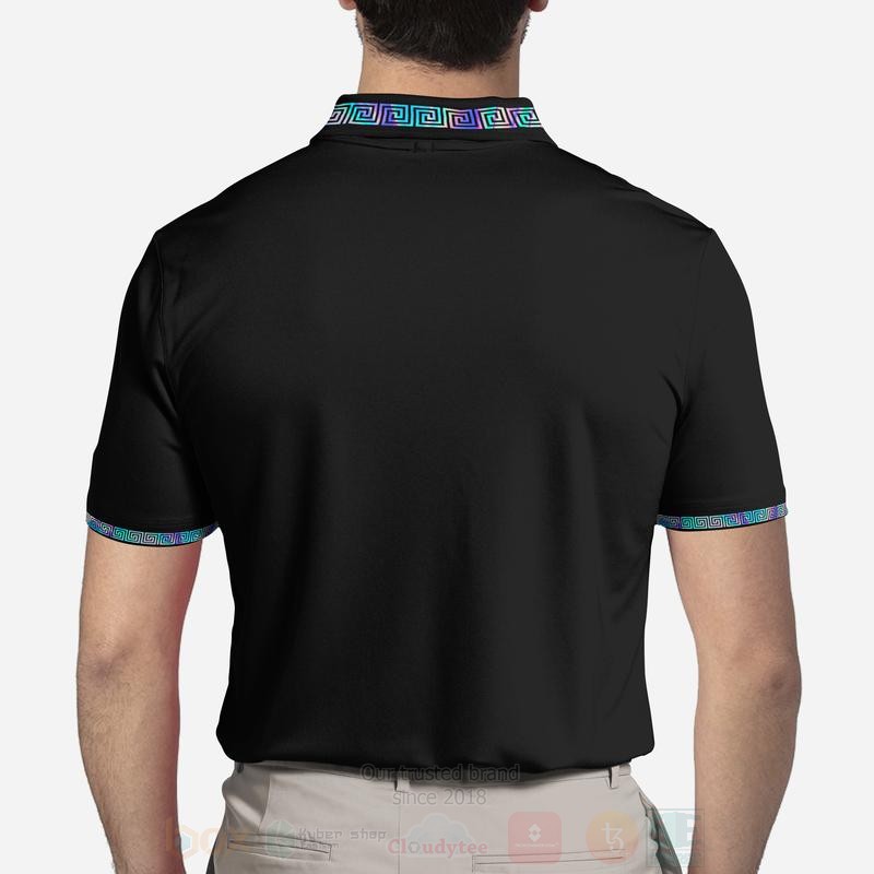 BEST Versace Reflective Color-Black All Over Print 3D Polo Shirt 2 Versace Reflective Color Black Polo Shirt 1