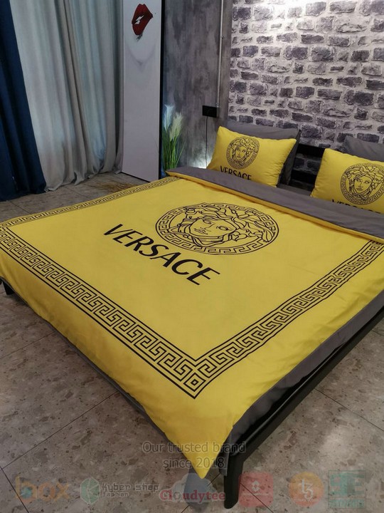 BEST Versace Yellow Inspired Duvet Cover Bed Sets 1 Versace Yellow Inspired Bedding Set