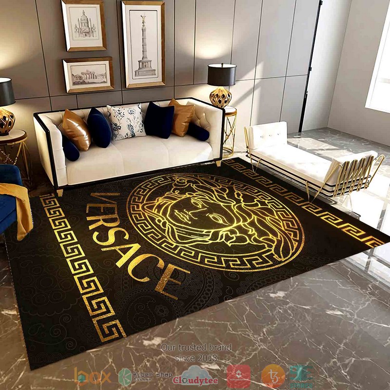 Versace gold patter brown Rug Carpet