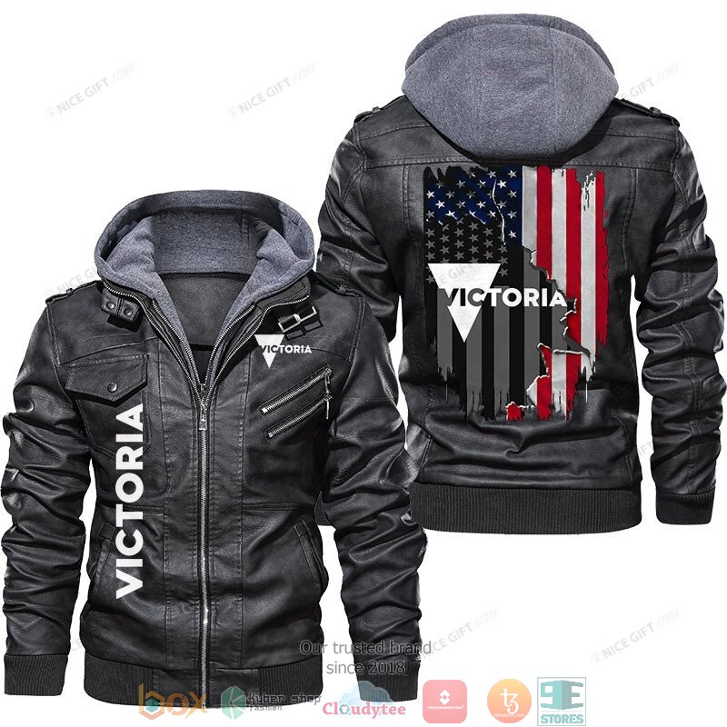 Victoria US Flag Leather Jacket