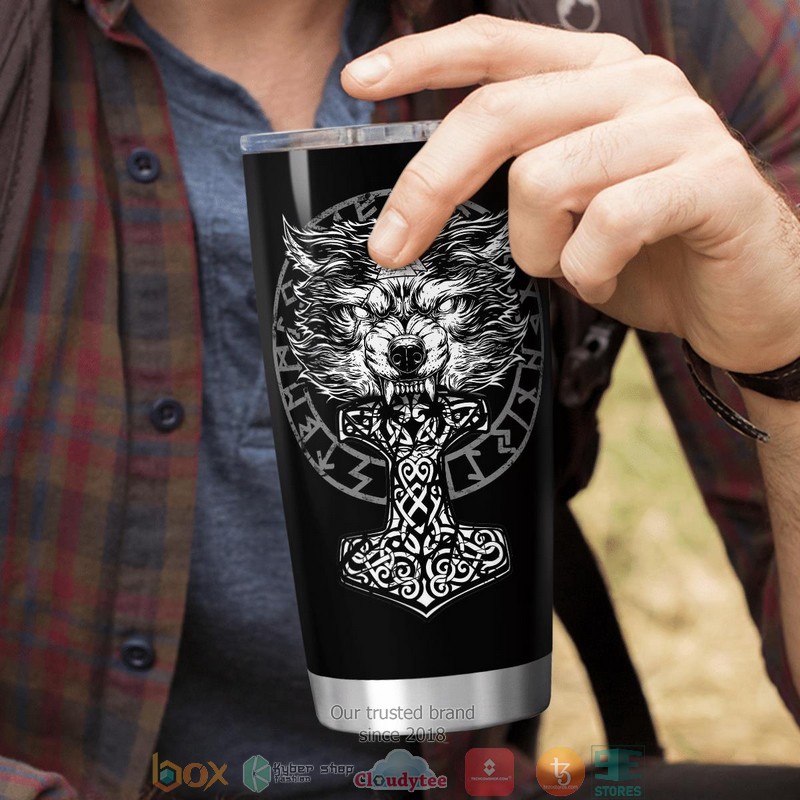 Viking Wolf Hammer Raven Valknut Tumbler 4 Viking Wolf Hammer Raven Valknut Tumbler 1 2 3