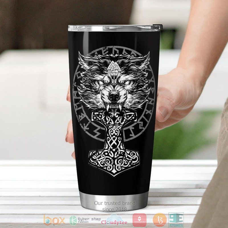 Viking Wolf Hammer Raven Valknut Tumbler 5 Viking Wolf Hammer Raven Valknut Tumbler 1 2 3 4