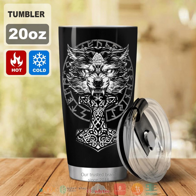 Viking Wolf Hammer Raven Valknut Tumbler 6 Viking Wolf Hammer Raven Valknut Tumbler 1 2 3 4 5