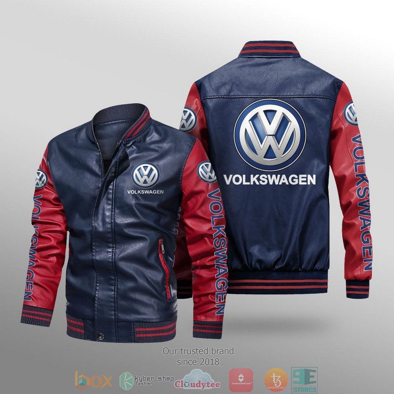 Volkswagen Car Brand Leather Bomber Jacket 1