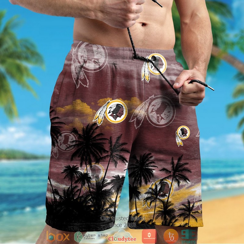 Washington Redskins coconut island Hawaiian Shirt, Short 5 Washington Redskins coconut island Hawaiian Shirt Short 1 2 3 4