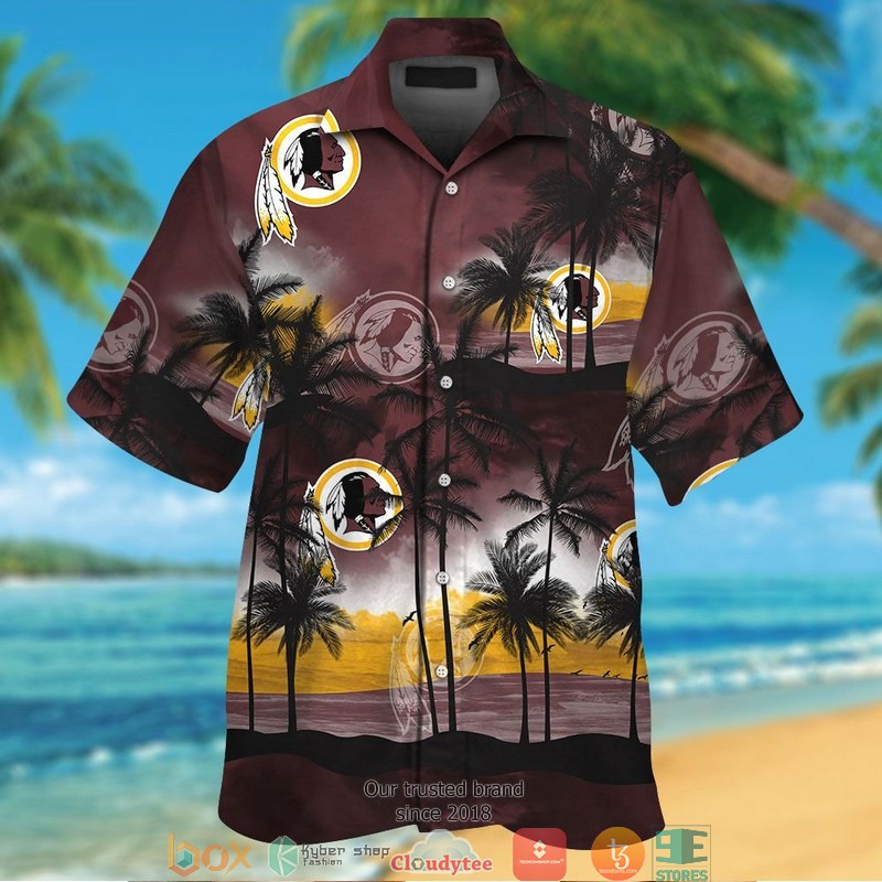Washington Redskins coconut island ocean Hawaiian Shirt, Short 13 Washington Redskins coconut island ocean Hawaiian Shirt Short