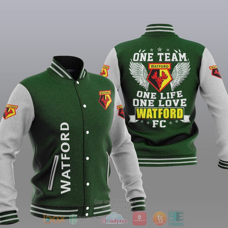 Watford One Team One Life One Love Baseball Jacket 1 2 3 4
